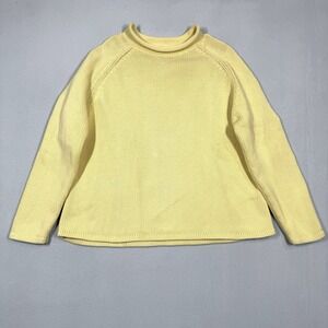 Vintage LL Bean Sweater Womens XL Roll Neck Chunky Knit Fisherman Pullover 90s